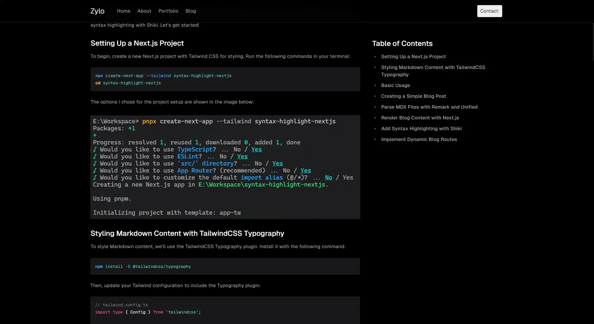 Create a Blog Post with Syntax Highlighting in Next.js